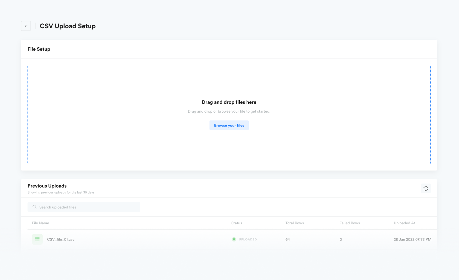 CSV Screen